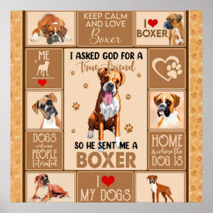 Personalisierter Boxer Dog Blanket, Poster