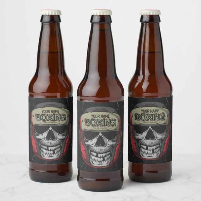 Personalisierter Boxer Fight Club Bierflaschenetikett (Flaschen)