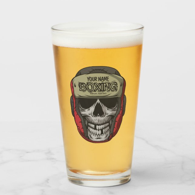 Personalisierter Boxer Fight Club Glas (Vorne (Gefüllt))