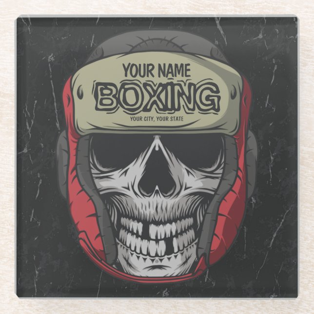 Personalisierter Boxer Fight Club Glasuntersetzer (Vorderseite)