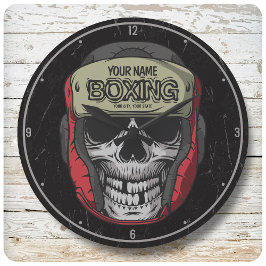 Personalisierter Boxer Fight Club Große Wanduhr