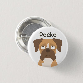 Personalisierter Boxer-Hundename-Knopf, benutzerde Button