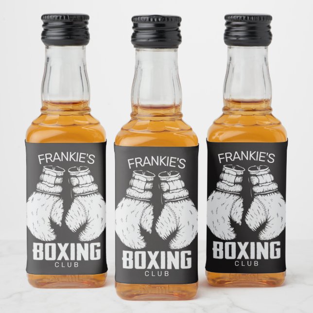 Personalisierter Boxklub Boxer Gym Fighter Handsch Alkoholflaschenetikett (Flaschen)