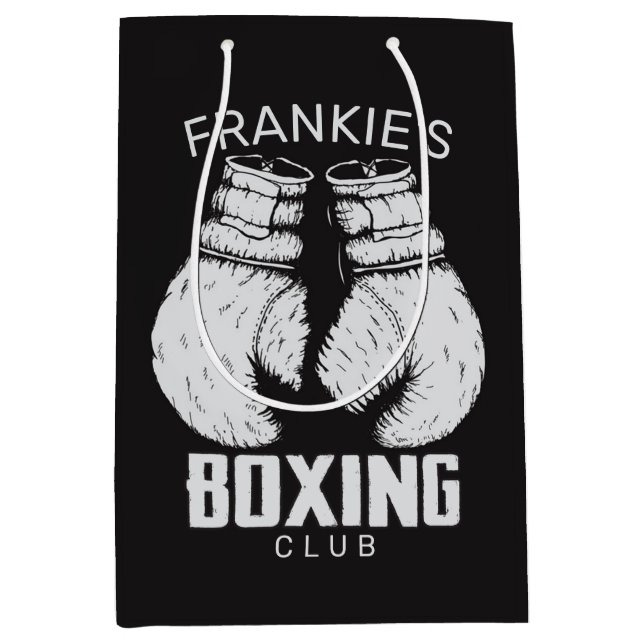 Personalisierter Boxklub Boxer Gym Fighter Handsch Mittlere Geschenktüte (Vorderseite)