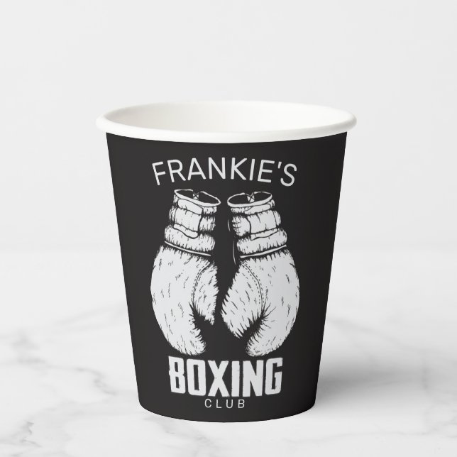 Personalisierter Boxklub Boxer Gym Fighter Handsch Pappbecher (Vorderseite)