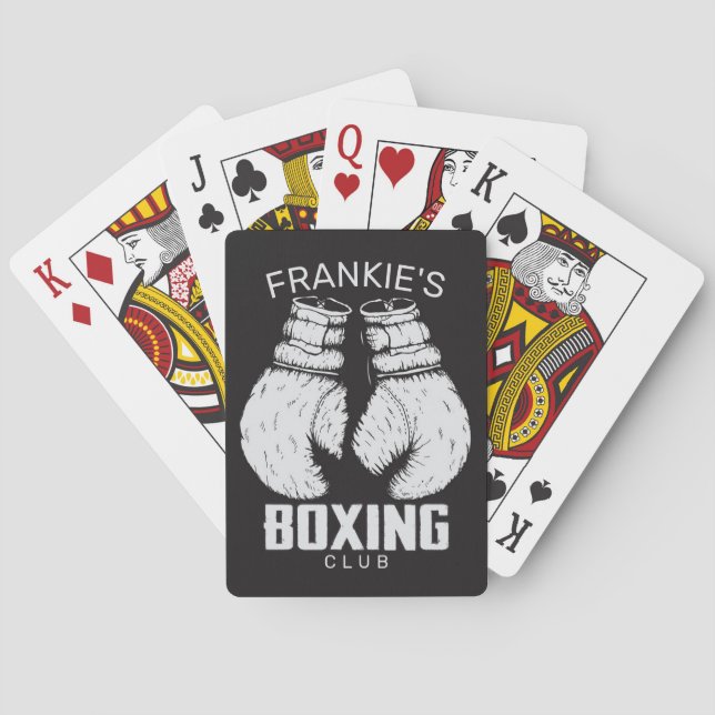 Personalisierter Boxklub Boxer Gym Fighter Handsch Spielkarten (Rückseite)