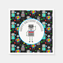Personalisierter Boy's Birthday Robot Serviette