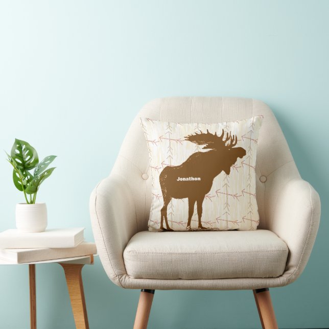 Personalisierter Boy's Room Crossed Arrow Elche Kissen (Stuhl )