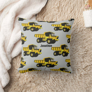 Personalisierter Boy's Room YELLOW Dump Truck Kissen
