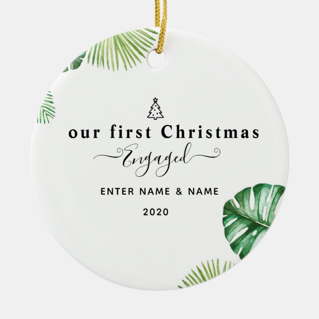 Personalisierter Brauch unserer ersten Weihnachts- Keramik Ornament (Vorne)
