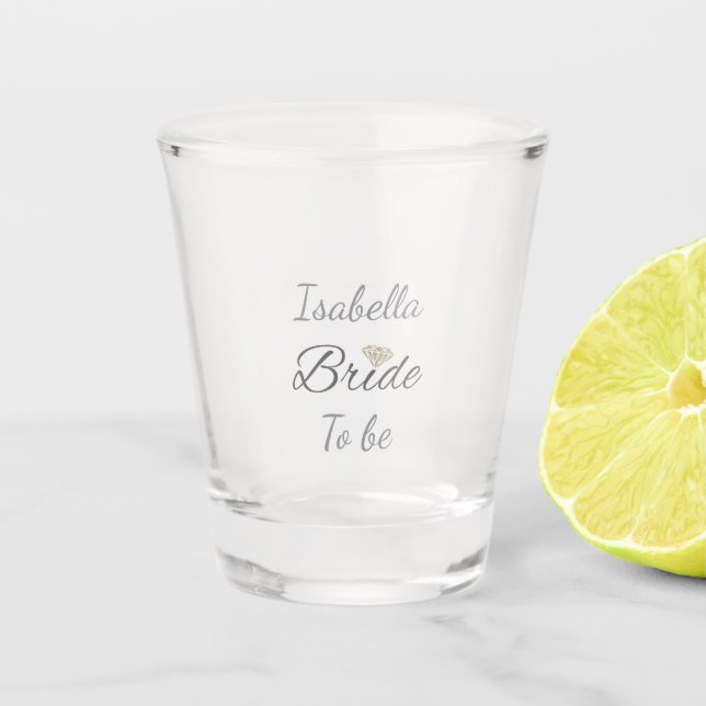 Personalisierter Braut-zu-werden-Becher – Benutzer Schnapsglas (Vorderseite)