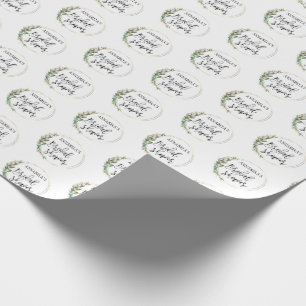 Personalisierter Brautdusche Grün Kranz Geschenkpapier