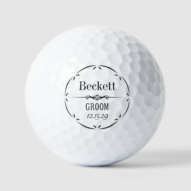 Personalisierter Bräutigam Golfball (Vorderseite)