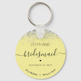 Personalisierter Bridesmaid-Glitzer-Konfetti-Effek Schlüsselanhänger