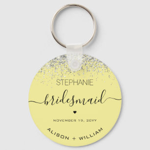 Personalisierter Bridesmaid-Glitzer-Konfetti-Effek Schlüsselanhänger