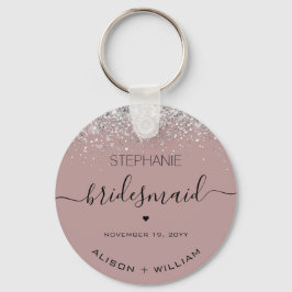 Personalisierter Bridesmaid-Glitzer-Konfetti-Effek Schlüsselanhänger