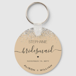 Personalisierter Bridesmaid-Glitzer-Konfetti-Effek Schlüsselanhänger