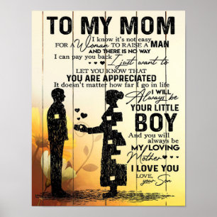 Personalisierter Brief an die Mama, an meine Mutte Poster
