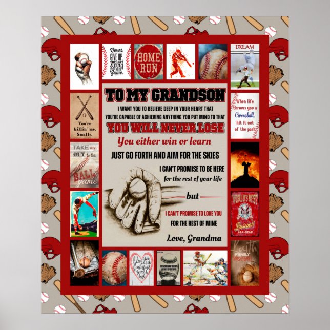 Personalisierter Brief an mein GrandSon-Geburtstag Poster (Vorne)