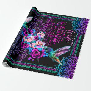 Personalisierter Brief an meine Ehefrau - Hummingb Geschenkpapier