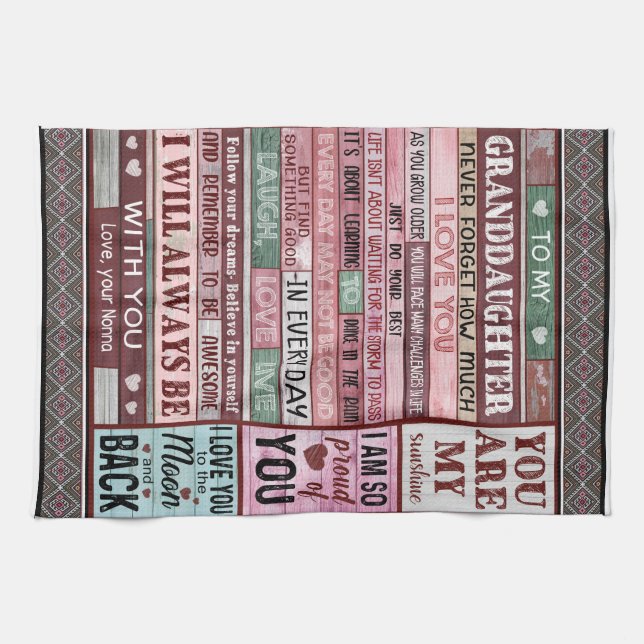 Personalisierter Brief an meine Enkelin Geschirrtuch (Horizontal)