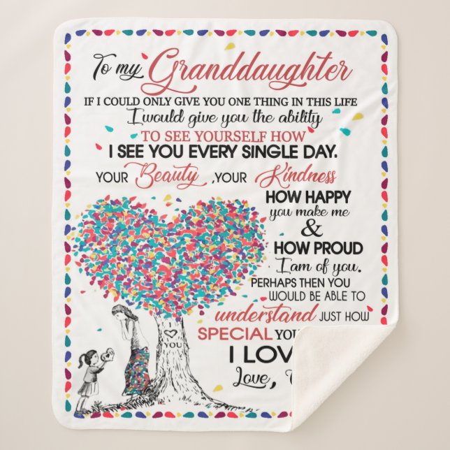 Personalisierter Brief an meine Enkelin Sherpadecke (Vorderseite)