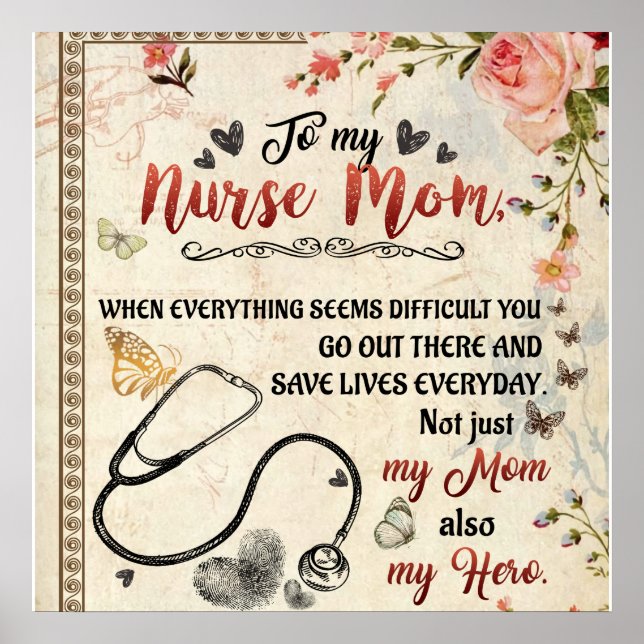 Personalisierter Brief an meine Krankenschwester-M Poster (Vorne)