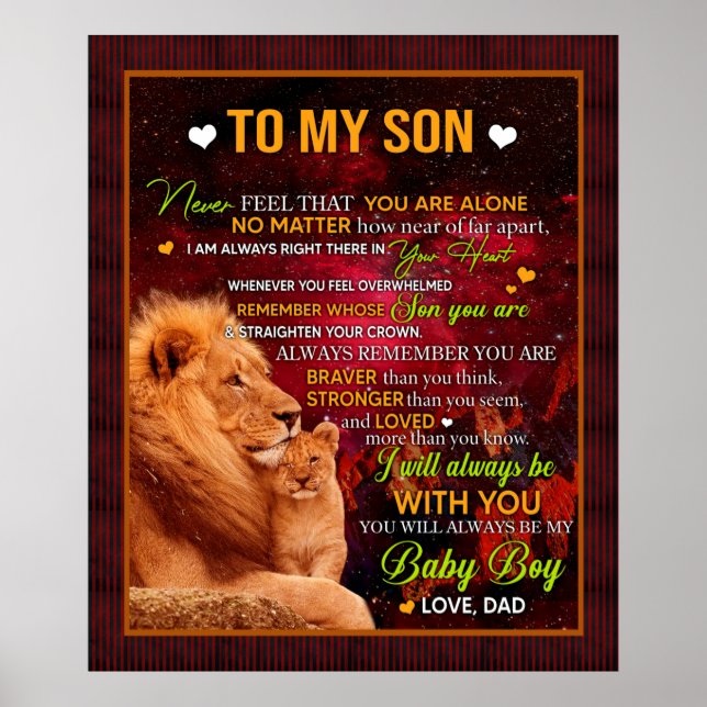 Personalisierter Brief an meine Sohn Liebe von Vat Poster (Vorne)