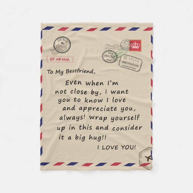 Personalisierter Brief an meinen Freund, Fleecedecke (Vorderseite)