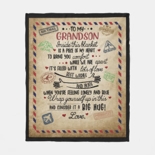 Personalisierter Brief an meinen Grand Son Fleecedecke
