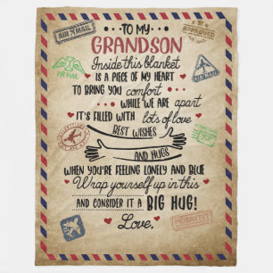 Personalisierter Brief an meinen Grand Son Fleecedecke