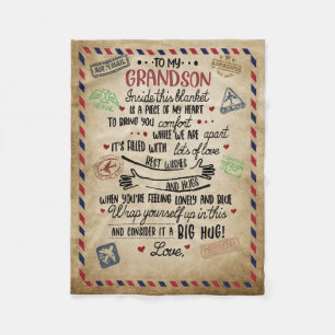Personalisierter Brief an meinen Grand Son Fleecedecke