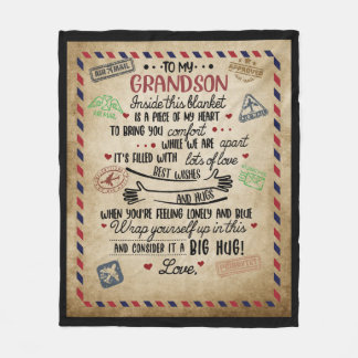 Personalisierter Brief an meinen GrandSon Fleecedecke