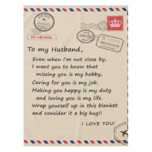 Personalisierter Brief an meinen Mann aus der Ehef Tischdecke