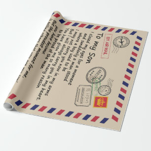 Personalisierter Brief an meinen Sohn aus der Mama Geschenkpapier