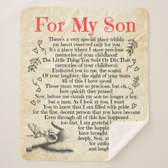 Personalisierter Brief an meinen Sohn Sherpadecke (Vorderseite)