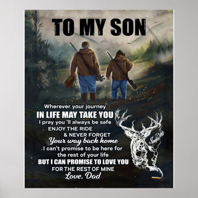Personalisierter Brief an meinen Sohn vom Vater-De Poster (Vorne)