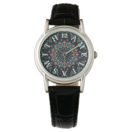 Personalisierter Brief Dial Boho Mandala Art Armbanduhr