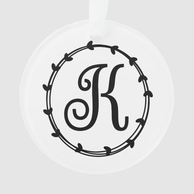 Personalisierter Brief K Weihnachtsschmuck Ornament (Vorderseite)