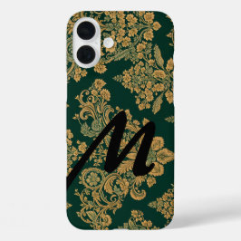 Personalisierter Brief über grünes florales iPhone 16 Plus Hülle