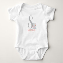Personalisierter Brief und Name Baby Bodysuit