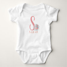 Personalisierter Brief und Name Baby Bodysuit