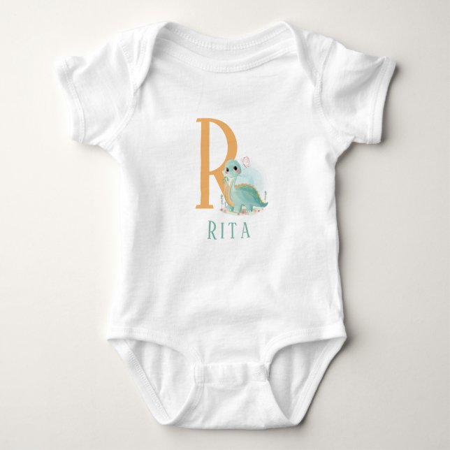 Personalisierter Brief und Name Baby Bodysuit Strampler (Vorderseite)