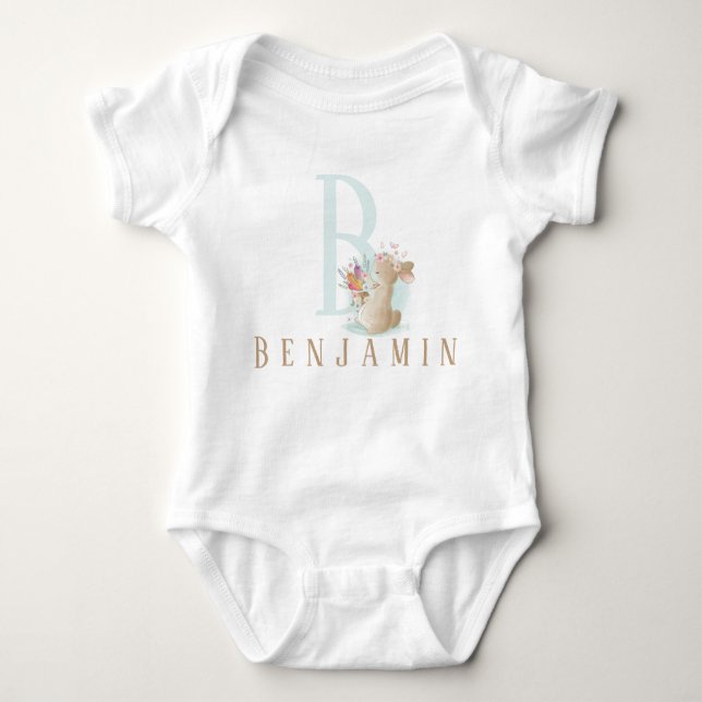 Personalisierter Brief und Name Baby Bodysuit Strampler (Vorderseite)