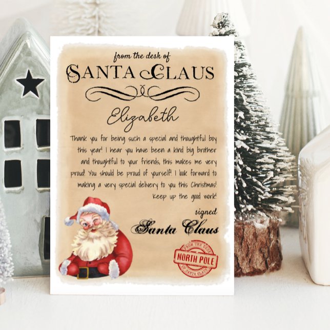 Personalisierter Brief vom Santa Printable Einladung (letter from santa, personalized letter from santa)