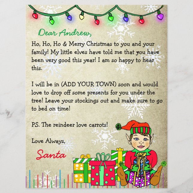 Personalisierter Brief vom Weihnachtsmann (Vorderseite)