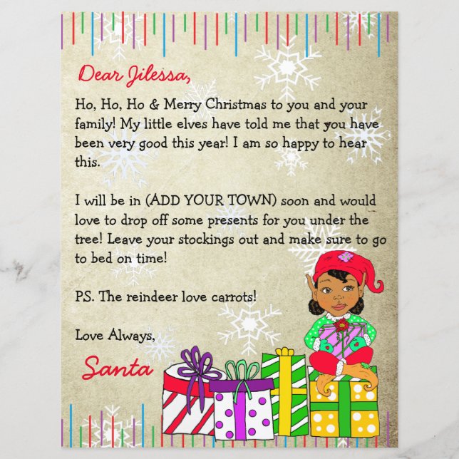 Personalisierter Brief vom Weihnachtsmann (Vorderseite)