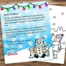 Personalisierter Brief von Santa + Farbseite