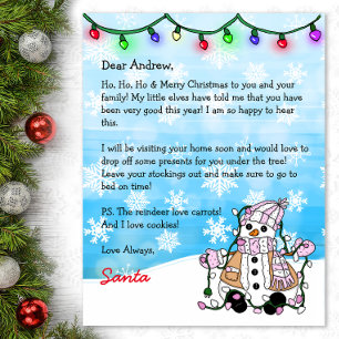 Personalisierter Brief von Santa + Farbseite