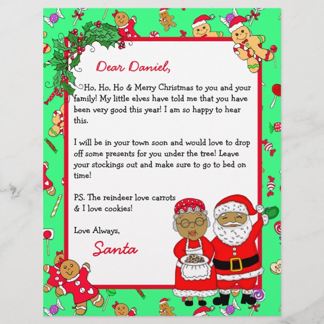 Personalisierter Brief von Santa für Kinder (Vorderseite)